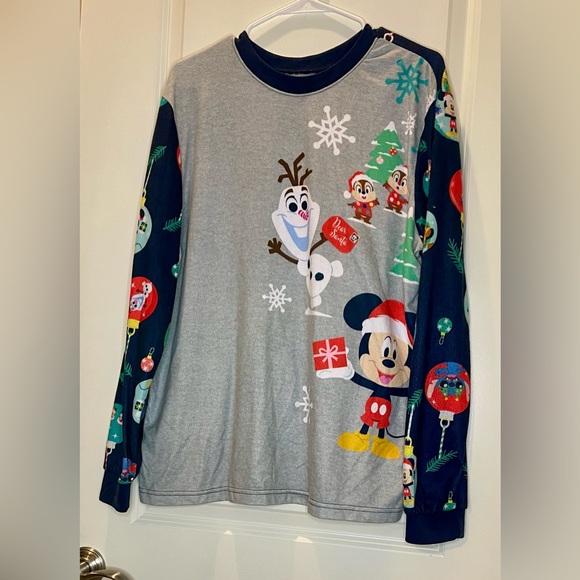 Disney Gray and Blue Character Pajama Top Size L - Picture 1 of 3